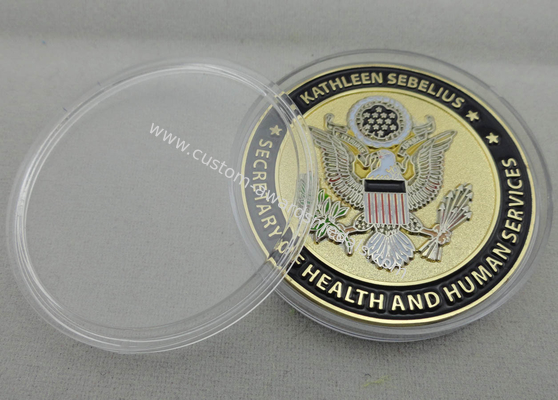 Gold Plating Zinc Alloy / Pewter / Brass American Health &amp; Human Service Personalized Coins