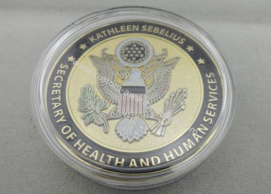 Gold Plating Zinc Alloy / Pewter / Brass American Health &amp; Human Service Personalized Coins