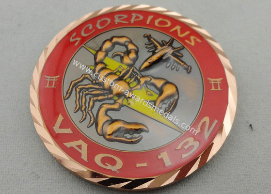 3D Antique Copper Plating Brass American Personalized Coins for Awards, with Diamond Cut Edge