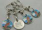 Iron, Brass, Copper, Zinc Alloy Animal Iron Shopping Trolley Coin Lock with Soft and Key Chain