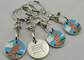 Iron, Brass, Copper, Zinc Alloy Animal Iron Shopping Trolley Coin Lock with Soft and Key Chain