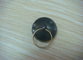 Button Shape Promotional Keychain by Brass Stamping with Man - Woman Mould, Dyed Black Plating