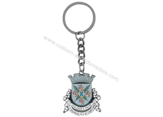 Custom Iron Stamped Iron / Brass / Copper Football Club Key Chain with Soft Enamel