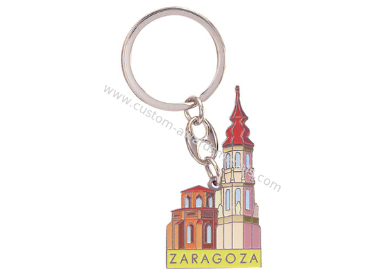 Lovely Double Sided Bear Zinc Alloy Promotional Keychain with Nickel Plating, Soft Enamel