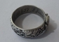 Memorialized Souvenir Badges Metal Ring With Pewter , Antique Silver