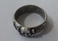 Memorialized Souvenir Badges Metal Ring With Pewter , Antique Silver