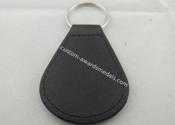 Metal US Marshal Leather Key Chain, Personalized Leather Keychains with Misty Nickel Plating