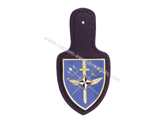 2D or 3D Brass, Copper or Zinc Alloy Leather Pocket Badge material with Nickel Plating