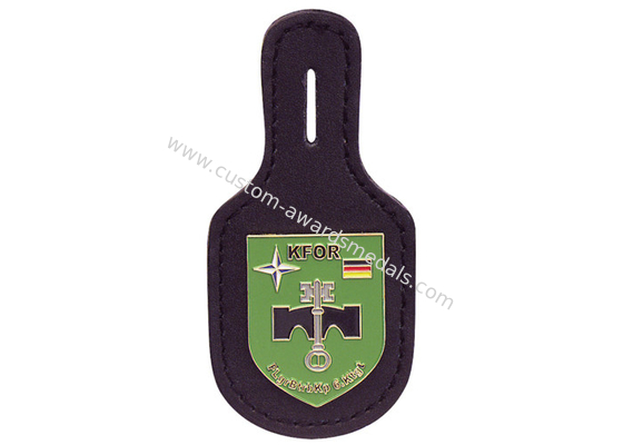 2D or 3D Brass, Copper or Zinc Alloy Leather Pocket Badge material with Nickel Plating