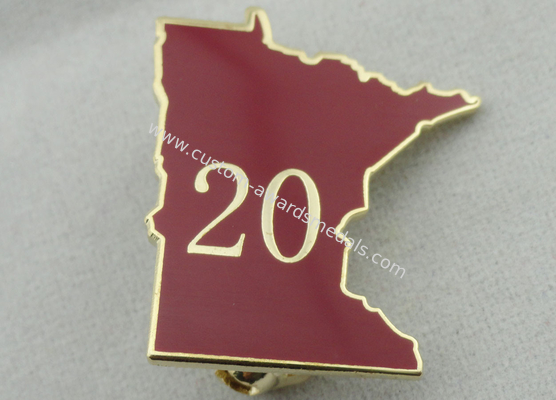 Customized Brass, Stainless Steel, Soft PVC MN Hard Enamel Pin, Gold Plating with Brooch