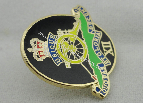 REGT RA Die Stamping Metal Enamel Lapel Pin, Brass Gold Plated Hard Enamel Pins