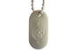 Brass Stamped Personalized Dog Tag Necklaces, Re Dog Tag With Misty Nickel And Nickel Color Ball Chain