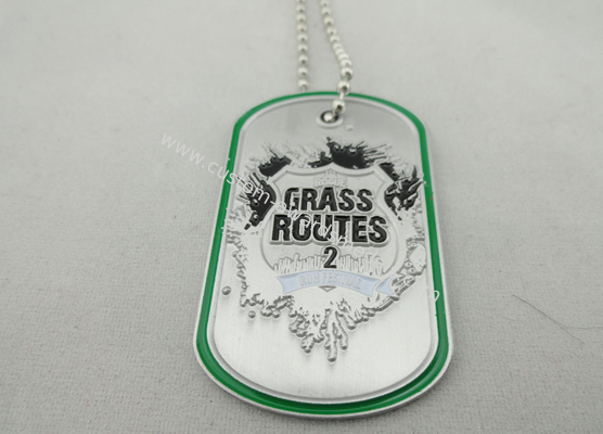 Grass Routes Personalised Dog Tags With Aluminum Stamped, Soft Enamel And Nickel Color Ball Chain