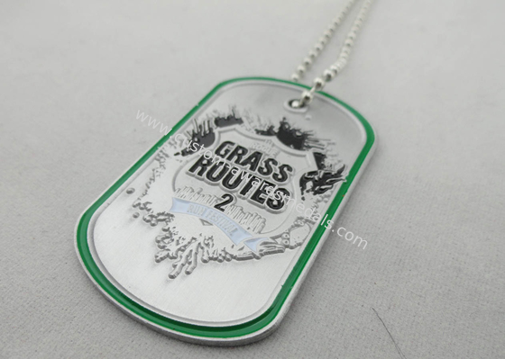 Grass Routes Personalised Dog Tags With Aluminum Stamped, Soft Enamel And Nickel Color Ball Chain