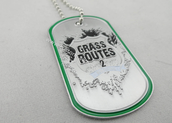 Grass Routes Personalised Dog Tags With Aluminum Stamped, Soft Enamel And Nickel Color Ball Chain