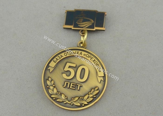 Zinc Alloy Custom Awards Medals Die Costing Antique Gold Double Side 3D Military