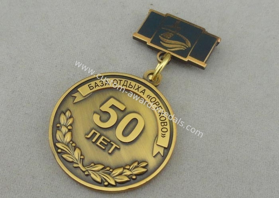 Zinc Alloy Custom Awards Medals Die Costing Antique Gold Double Side 3D Military