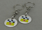 Shopping Car Iron Soft Enamel Trolley Pound Coin With Keychain Hook