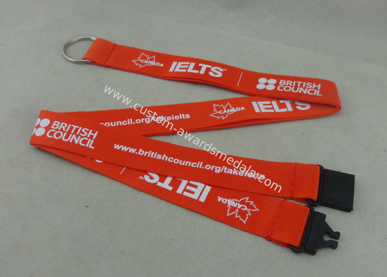 900*20 mm Silk Screen Printing Nylon Lanyards With Safety Break Away Clip