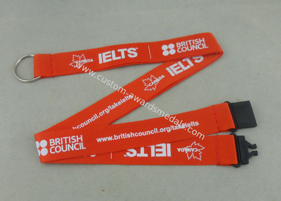 900*20 mm Silk Screen Printing Nylon Lanyards With Safety Break Away Clip