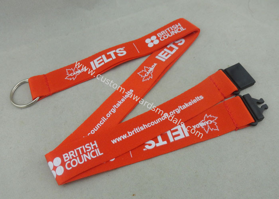 900*20 mm Silk Screen Printing Nylon Lanyards With Safety Break Away Clip