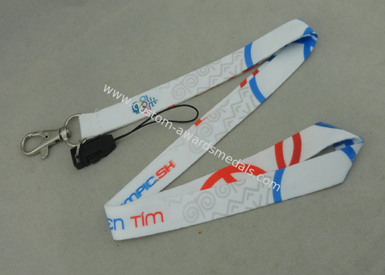 Promotional Satin Sublimation Lanyards Mobile Straps Two Sides Printing