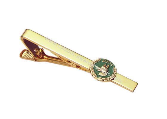 3D Custom Dph Tie Bar, Copper Stamping Personalized Tie Bars With Soft Enamel Filled, Gold Plating