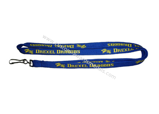 Drexel Dragons Silk Screen Printed  Polyester, Nylon, Silicone, Satin Tubular Lanyard With Metal Hook