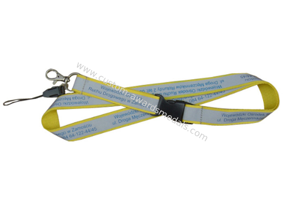 Silk Screen Printing Polyester, Nylon, Silicone, Satin Promotional Lanyards With Mobile Strap