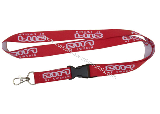 Single Side Woven Lanyard, Name Badge Promotional Lanyards With Metal Hook