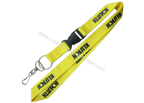 KLUT-CH Silk Screen, Heat Transfer Printing, Woven Promotional Lanyards With Split Ring And Metal Hook