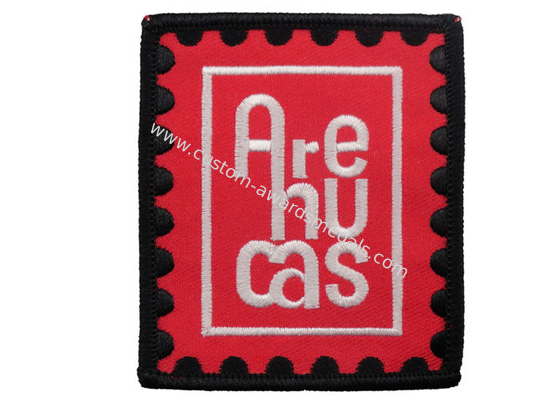 Red Customized Embroidery Patch, Embroider Patch For Garments, Shoes, Uniform