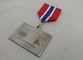 Stainless Steel Offset Printing Ribbon Medal, Custom Awards Medals with Gold, Nickel, Brass, Copper Plating
