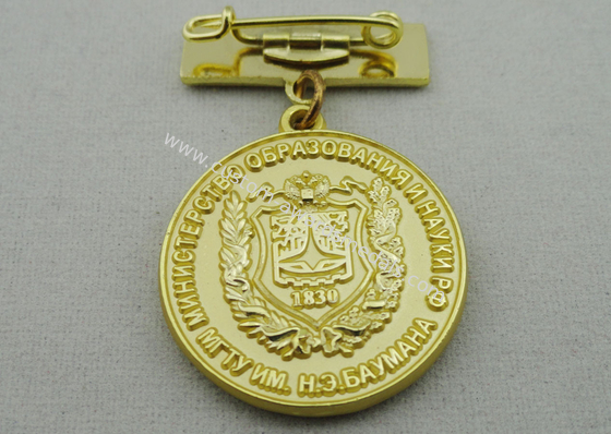 High 3D and High Polishing Brass Stamping Brooch, Custom Awards Medals with Soft Enamel