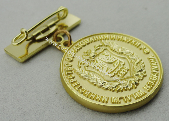 High 3D and High Polishing Brass Stamping Brooch, Custom Awards Medals with Soft Enamel