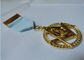 Short Ribbon Iron / Brass / Zinc Alloy Die Casting Die Cast Medals with High 3D and High Polishing