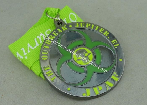 Personalised Zinc Alloy Transparent Enamel Medal With Black Nickel Plating