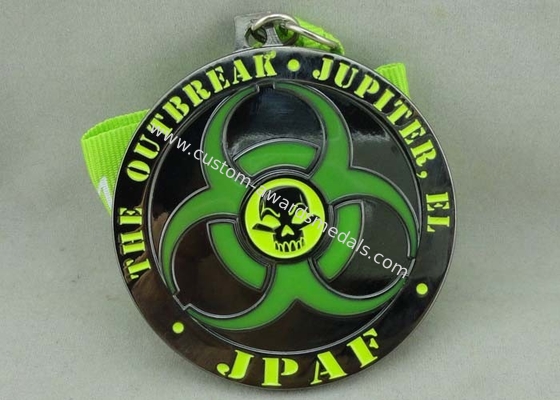 Personalised Zinc Alloy Transparent Enamel Medal With Black Nickel Plating