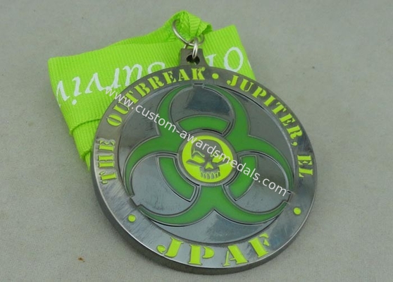 Personalised Zinc Alloy Transparent Enamel Medal With Black Nickel Plating