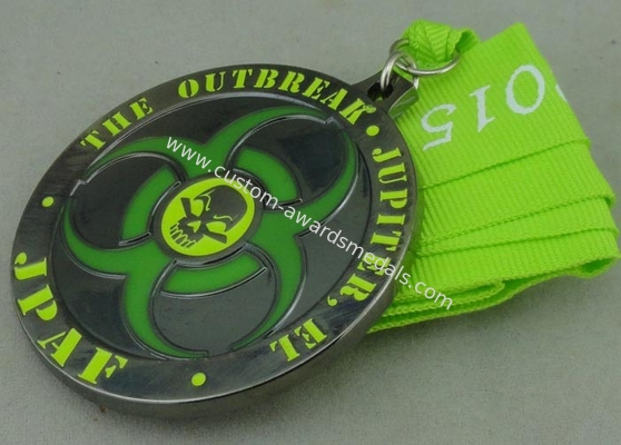 Personalised Zinc Alloy Transparent Enamel Medal With Black Nickel Plating