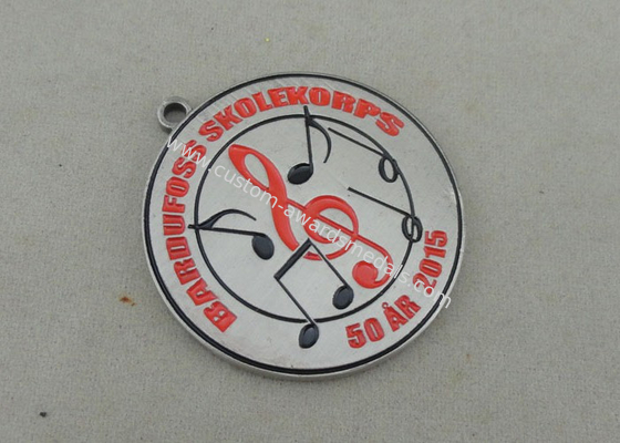 Die Stamped Synthetic Enamel Medal Nickel Brass Award Medals For Music Club