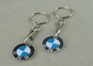 One Euro Customized Iron Trolley Coin With Keychain , Nickel Plating