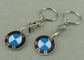 One Euro Customized Iron Trolley Coin With Keychain , Nickel Plating