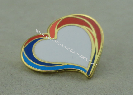 Personalised Heart Shape Badge Zinc Alloy Hard Enamel Pin With Enamel