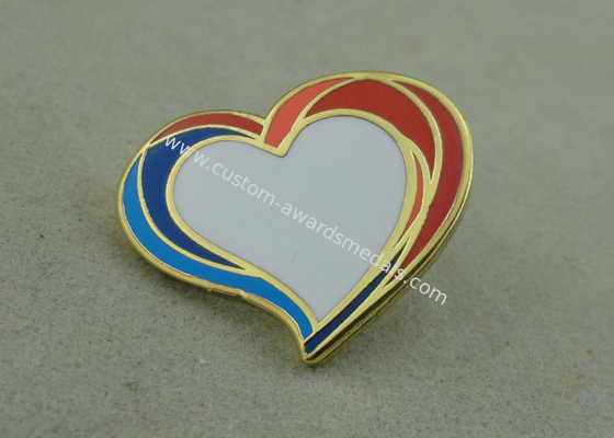 Personalised Heart Shape Badge Zinc Alloy Hard Enamel Pin With Enamel