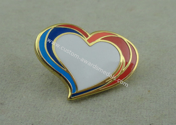 Personalised Heart Shape Badge Zinc Alloy Hard Enamel Pin With Enamel