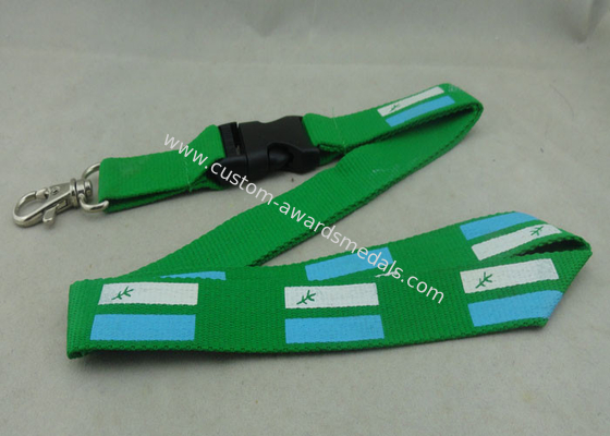 Blue Sporting Meeting Promotional Lanyards Single Side Polyester