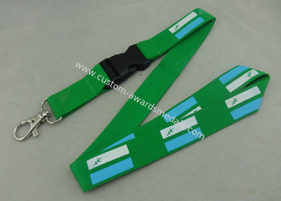 Blue Sporting Meeting Promotional Lanyards Single Side Polyester