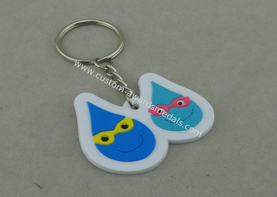 Small Blue Promotional Customized Keychains For Give Away Gifts