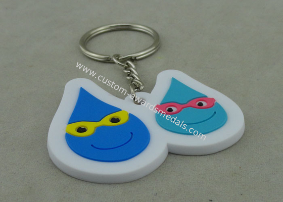 Small Blue Promotional Customized Keychains For Give Away Gifts